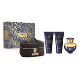 Versace Dylan Blue pour Femme Zestaw upominkowy, woda perfumowana 100 ml + Żel pod prysznic 100 ml + Mleczko do ciała 100 ml + torebka