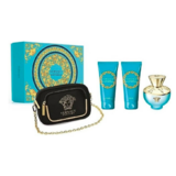 Versace Pour Femme Dylan Turquoise Zestaw upominkowy, Woda toaletowa 100ml + Mleczko do ciała 100ml + Żel pod prysznic 100ml + Cosmetic bag