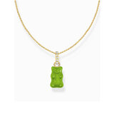 Thomas Sabo KE2209-414-6-L45V Gold-plated chain w. green Goldbears pendant 