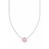 Thomas Sabo KE2210-051-9-L45V Silver Necklace with pink Zirconia Pendant 40-45 cm Ladies