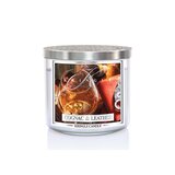 Świeca zapachowa Kringle Candle Cognac & Leather z 3 knotami 411g