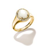 Thomas Sabo TR2542-M01-14-58 Halo Ring with Mother of Pearl for Women, Gold-Plated