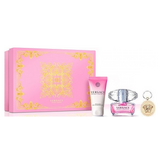 Versace Bright Crystal Zestaw upominkowy, woda toaletowa 90ml + mleczko do ciała 100ml + breloczek