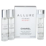 Chanel Allure Homme Sport Woda toaletowa, 3 x 20ml (3 x uzupełnienie)