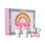 Versace Bright Crystal Zestaw upominkowy, woda toaletowa 50ml + Żel pod prysznic 50ml + mleczko do ciała 50ml