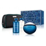 Bvlgari Aqva Atlantiqve Zestaw podarunkowy, woda toaletowa 100ml + balsam po goleniu 75ml + Żel pod prysznic 75ml + torba
