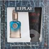 Replay True for Him Zestaw podarunkowy, woda toaletowa 30ml + Żel pod prysznic 100ml