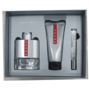 Prada Luna Rossa Zestaw upominkowy, woda toaletowa 100ml + woda toaletowa 10ml + Żel pod prysznic 100ml - jedyne uszkodzenie pudełko