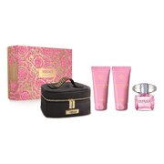 Versace Bright Crystal Zestaw podarunkowy, woda toaletowa 90ml + mleczko do ciała 100ml + żel pod prysznic 100 ml + torba