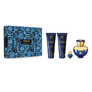 Versace Dylan Blue pour Femme Zestaw upominkowy, woda perfumowana 100 ml + Żel pod prysznic 100 ml + Mleczko do ciała 100 ml + woda perfumowana 5 ml