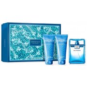 Versace Man Eau Fraiche Zestaw upominkowy, woda toaletowa 50ml + Żel pod prysznic 50ml + aftershave 50ml