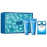 Versace Man Eau Fraiche Zestaw upominkowy, woda toaletowa 50ml + Żel pod prysznic 50ml + aftershave 50ml