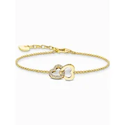Thomas Sabo A2163-414-14-L19V Gold-plated bracelet w. intertwined hearts