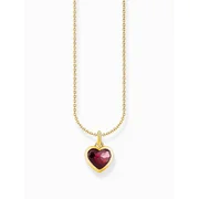 Thomas Sabo KE2268-414-10-L45V Gold-plated chain w. dark red heart pendant 