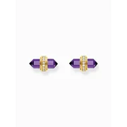 Thomas Sabo H2281-414-13 Gold stud earrings w. violet onyx 