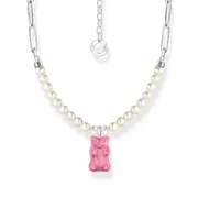 Thomas Sabo KE2207-082-9-L45V Link Chain with Pearls and pink Gold Bears Pendant 40-45 cm Ladies