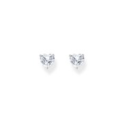 Thomas Sabo H2306-051-14 Silver Ear Studs with white Stone in Heart Shape 7,0 mm Ladies