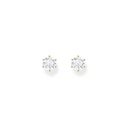 Thomas Sabo H2301-414-14 Gold-plated Ear Studs with white Brilliant-cut Stone 6,0 mm Ladies
