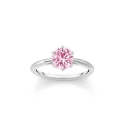 Thomas Sabo TR2474-051-9-56 Silver Ring with pink Stone in Brilliant-cut Ladies
