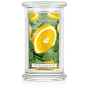 Kringle Candle CITRUS & SAGE duża świeca zapachowa z 2 knotami (624 g)