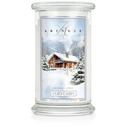 Kringle Candle COSY CABIN duża świeca zapachowa z 2 knotami (624 g)