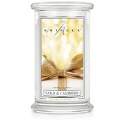Kringle Candle Gold & Cashmere duża świeca zapachowa z 2 knotami (624 g)