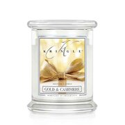 Kringle Candle Gold & Cashmere świeca zapachowa średnia z 2 knotami (411 g)