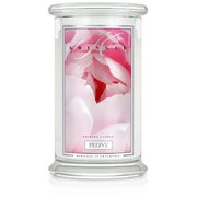 Kringle Candle Peony duża świeca zapachowa z 2 knotami (624 g)