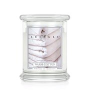 Kringle Candle Warm Cotton średnia świeca zapachowa z 2 knotami (411 g)