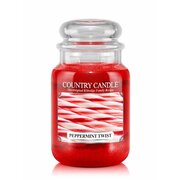 Country Candle Peppermint Twist duża świeca zapachowa z 2 knotami (652 g)