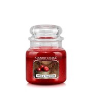 Country Candle Apple & Teakwood średnia świeca zapachowa z 2 knotami (453 g)