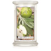 Kringle Candle Crisp Apple & Sage duża świeca zapachowa z 2 knotami (624 g)