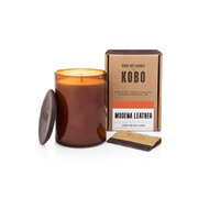 KOBO Woodblock Candle Modena Skórzana świeca zapachowa (15 uncji / 425 g)