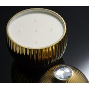 Świeca zapachowa LADENAC Bois de Russie 5-knotowa złota - pokryta 18-karatowym złotem (3.400g)