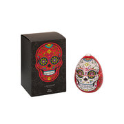 LADENAC Scull świeca zapachowa RED SCULL z ozdobnymi kamieniami (220 g) w opakowaniu prezentowym