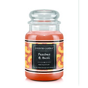 Country Candle FARMSTAND Peaches & Basil duża świeca zapachowa z 2 knotami (652 g)