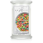 Kringle Candle Morning Cartoons duża świeca zapachowa z 2 knotami (624 g)
