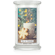 Kringle Candle Tea & Cookies duża świeca zapachowa z 2 knotami (624 g)