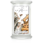 Kringle Candle Sage & Palo Santo duża świeca zapachowa z 2 knotami (624 g)
