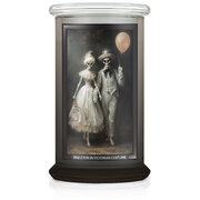Kringle Candle Halloweenowy szkielet w kostiumie wiktoriańskim duża świeca zapachowa z 2 knotami (624 g)
