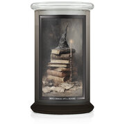 Kringle Candle Halloween Print Based Witch Magic Spell Books duża świeca zapachowa z 2 knotami (624 g)