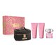 Versace Bright Crystal Zestaw podarunkowy, woda toaletowa 90ml + mleczko do ciała 100ml + żel pod prysznic 100 ml + torba