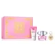 Versace Bright Crystal Zestaw upominkowy, woda toaletowa 90ml + mleczko do ciała 100ml + breloczek