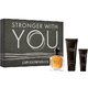 Giorgio Armani Stronger With You Zestaw upominkowy woda toaletowa 100ml + woda toaletowa 15ml + Żel pod prysznic 75ml