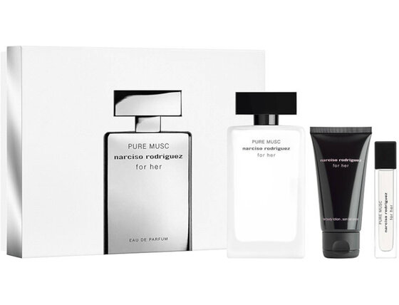 Narciso rodriguez for her pure musc darčeková sada, parfumovaná voda 100ml + parfumovaná voda 10ml + telové mlieko 50ml - Narciso Rodriguez For Her Pure Musc Darčeková sada, Parfumovaná voda 100ml + Parfumovaná voda 10ml  + Telové mlieko 50ml