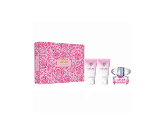 Versace bright crystal darčeková sada, toaletná voda 50ml + sprchový gél 50ml + telové mlieko 50ml - versace bright crystal sada