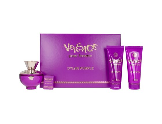 Versace dylan purple darčeková sada, parfumovaná voda 100ml + sprchový gél 100ml + telové mlieko 100ml + parfumovaná voda 5 ml - Versace Dylan Purple Darčeková sada, Parfumovaná voda 100ml + Sprchový gél 100ml + Telové mlieko 100ml +  Parfumovaná voda 5 ml