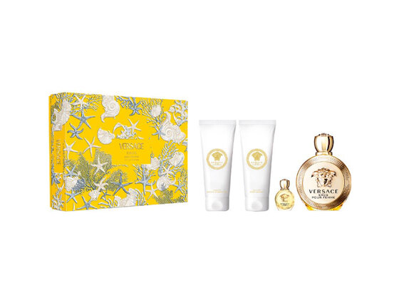 Versace eros pour femme darčeková sada, parfumovaná voda 100 ml + telové mlieko 100ml + sprchový gel 100ml + parfumovaná voda 5ml - Versace Eros Pour Femme Darčeková sada, parfumovaná voda 100 ml + telové mlieko 100ml + sprchový gel 100ml + parfumovaná voda 5ml