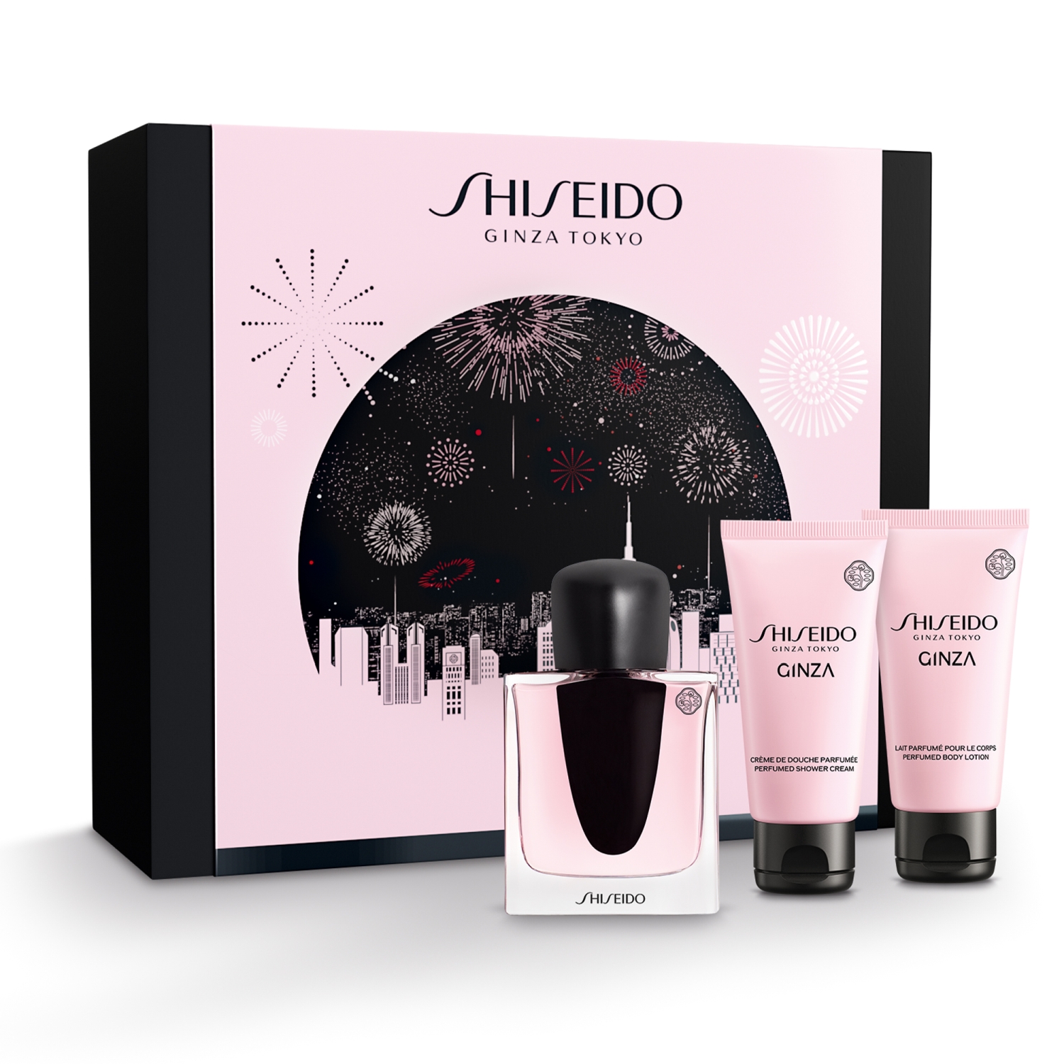 Shiseido Ginza Zestaw podarunkowy, Woda perfumowana 50ml + Żel pod prysznic 50ml + Balsam do ciała 50ml